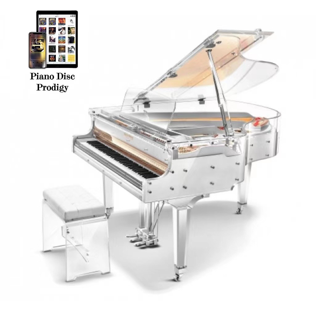 Transparent grand piano on sale
