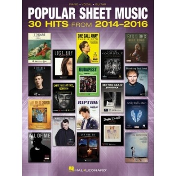 Popular Sheet Music 30 Hits from 2014-2016