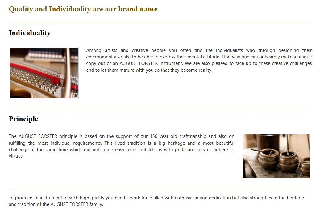Quality and Individuality are our brand name